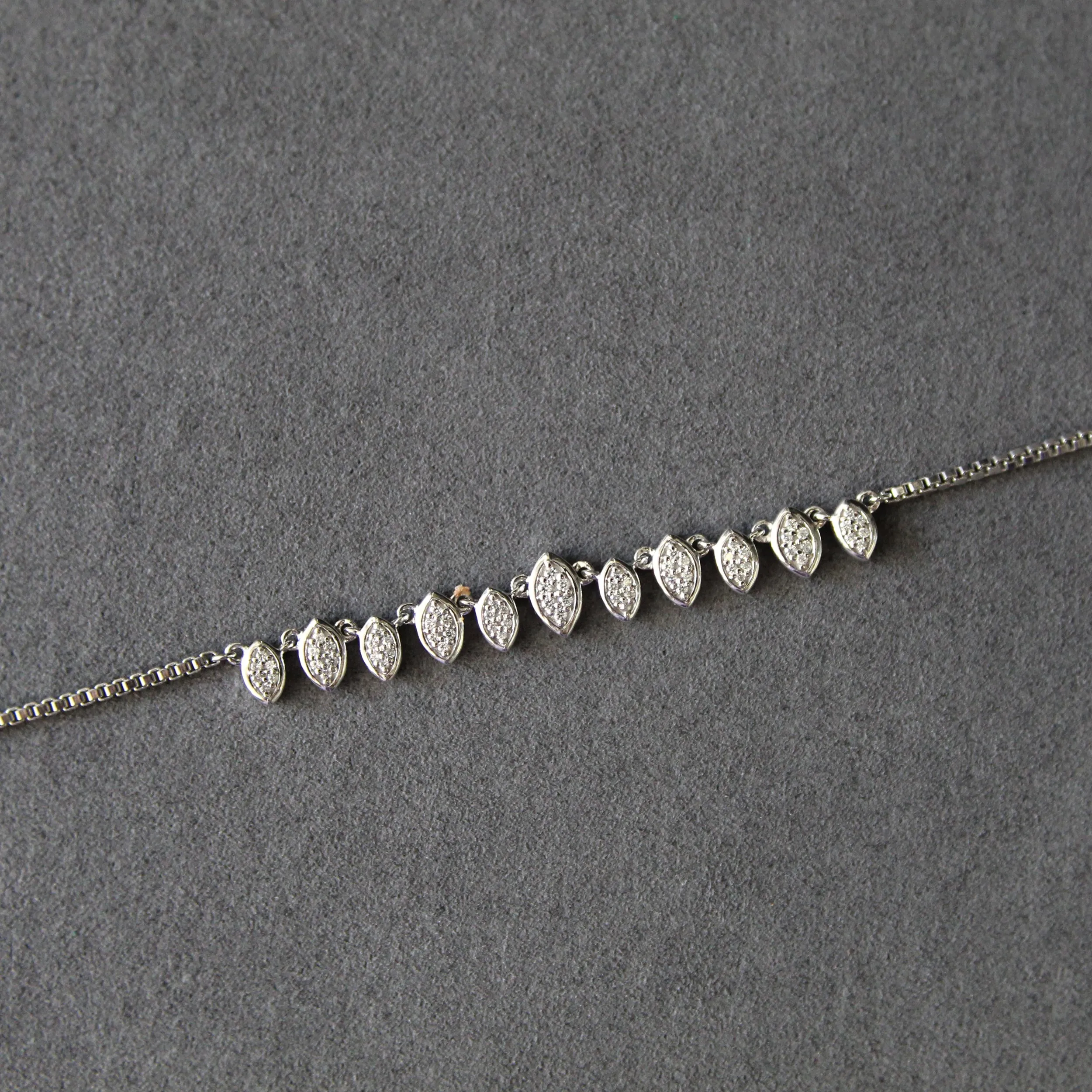 1/4 Cttw Marquise Anklet in 925 Sterling Silver