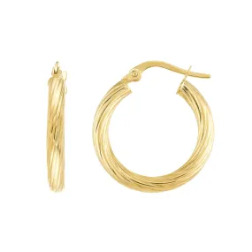 14k Gold Spiral Hoop Earrings