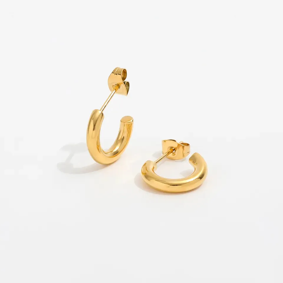 18K Gold-Filled Open Stud Earrings