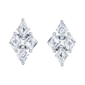 18K White Gold Diamond Kite Earrings