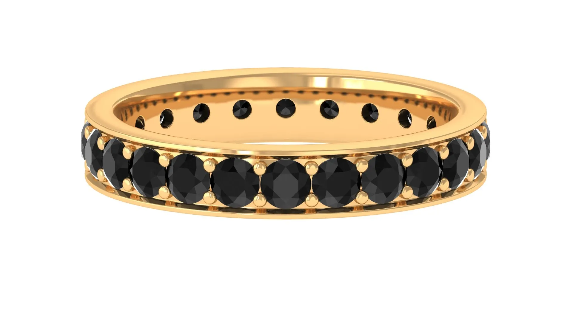 2.25 CT Black Spinel Eternity Band Ring