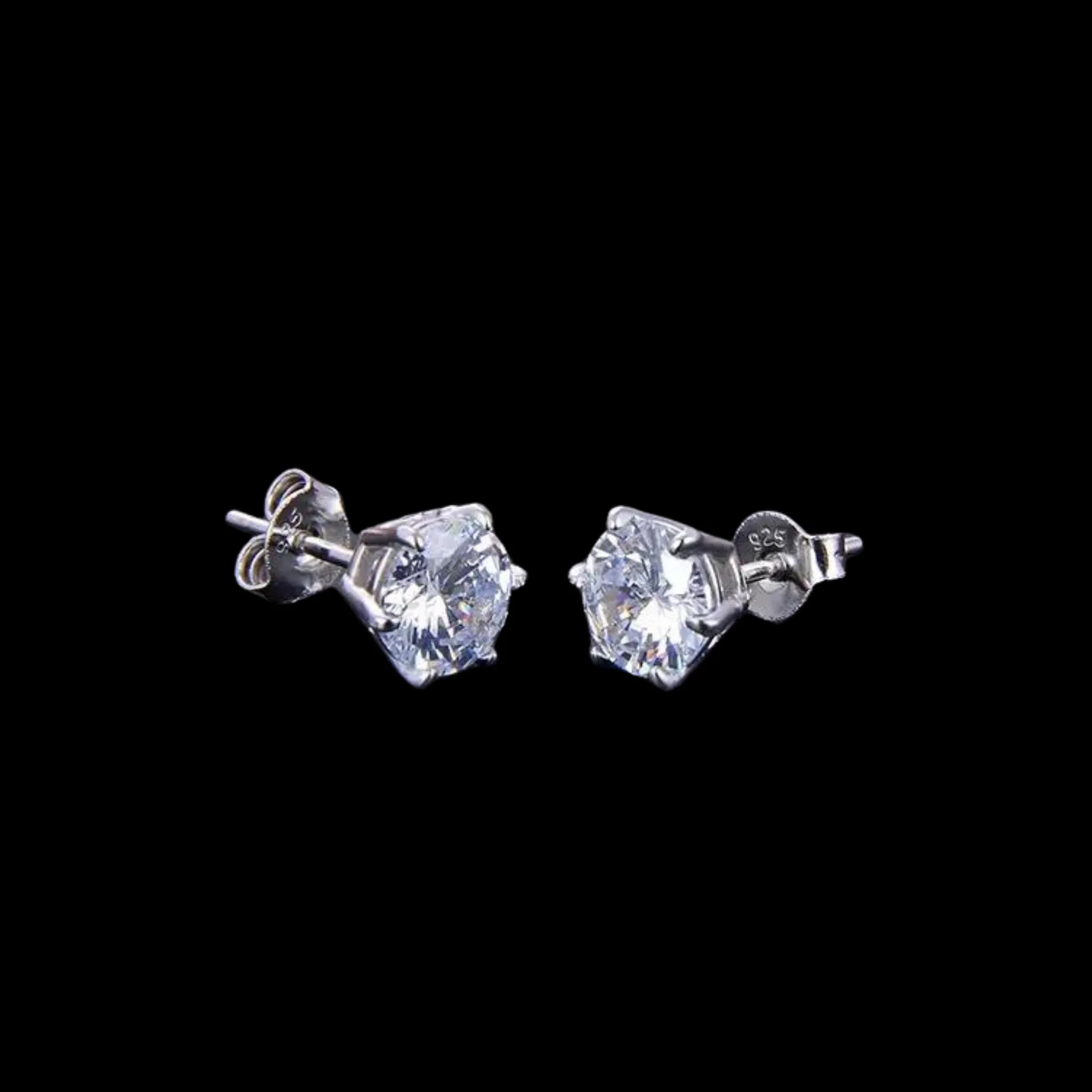 925 Sterling Silver Diamond Studs