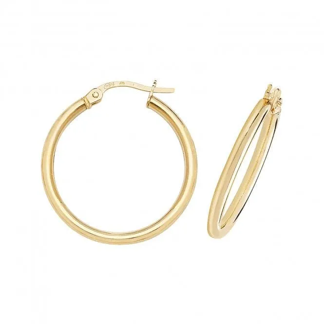 9ct Yellow Gold 30mm Hoop Earrings ER500