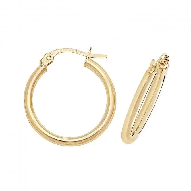 9ct Yellow Gold 30mm Hoop Earrings ER500