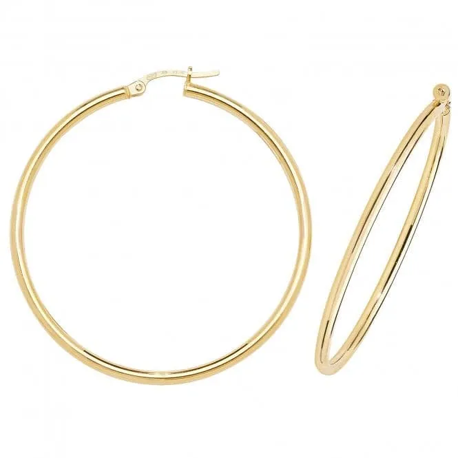 9ct Yellow Gold 30mm Hoop Earrings ER500