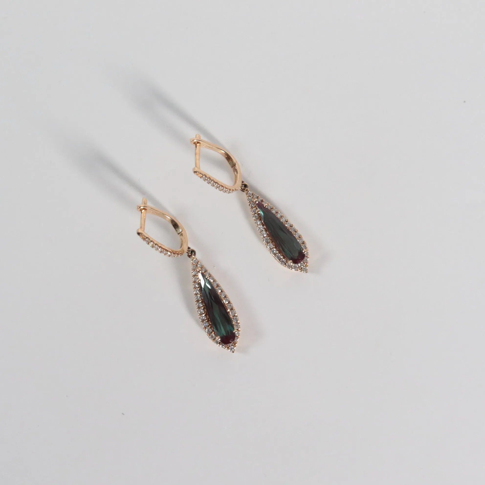 Alexandrite   Diamond Drop Earrings