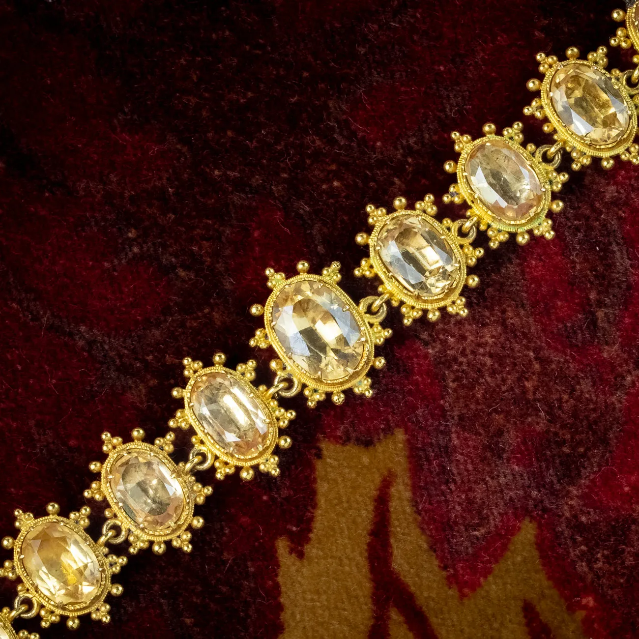 Antique Georgian Yellow Topaz Necklace 18ct Gold