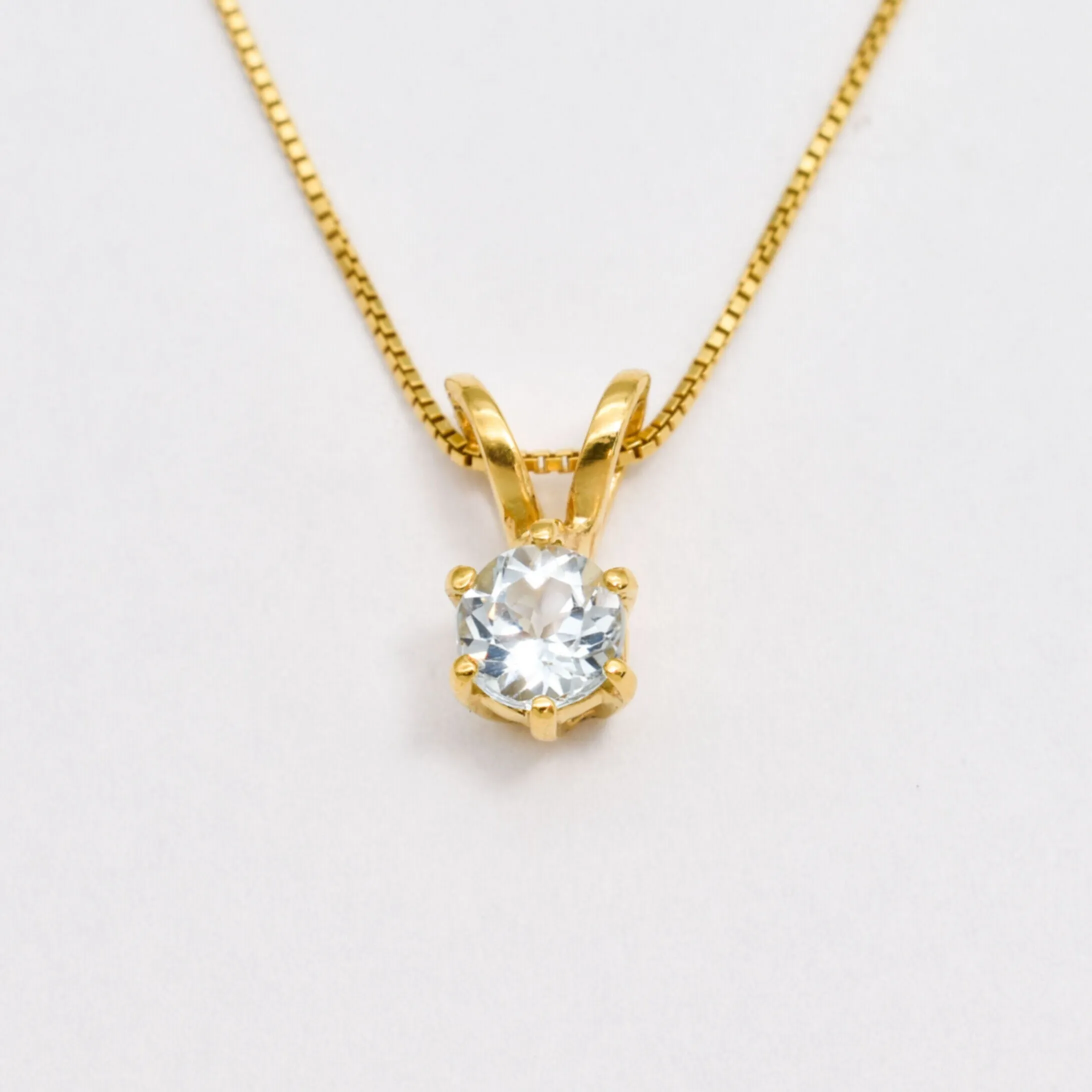 Blue Topaz Gold Necklace -  Dainty Topaz Pendant - December Birthstone Necklace