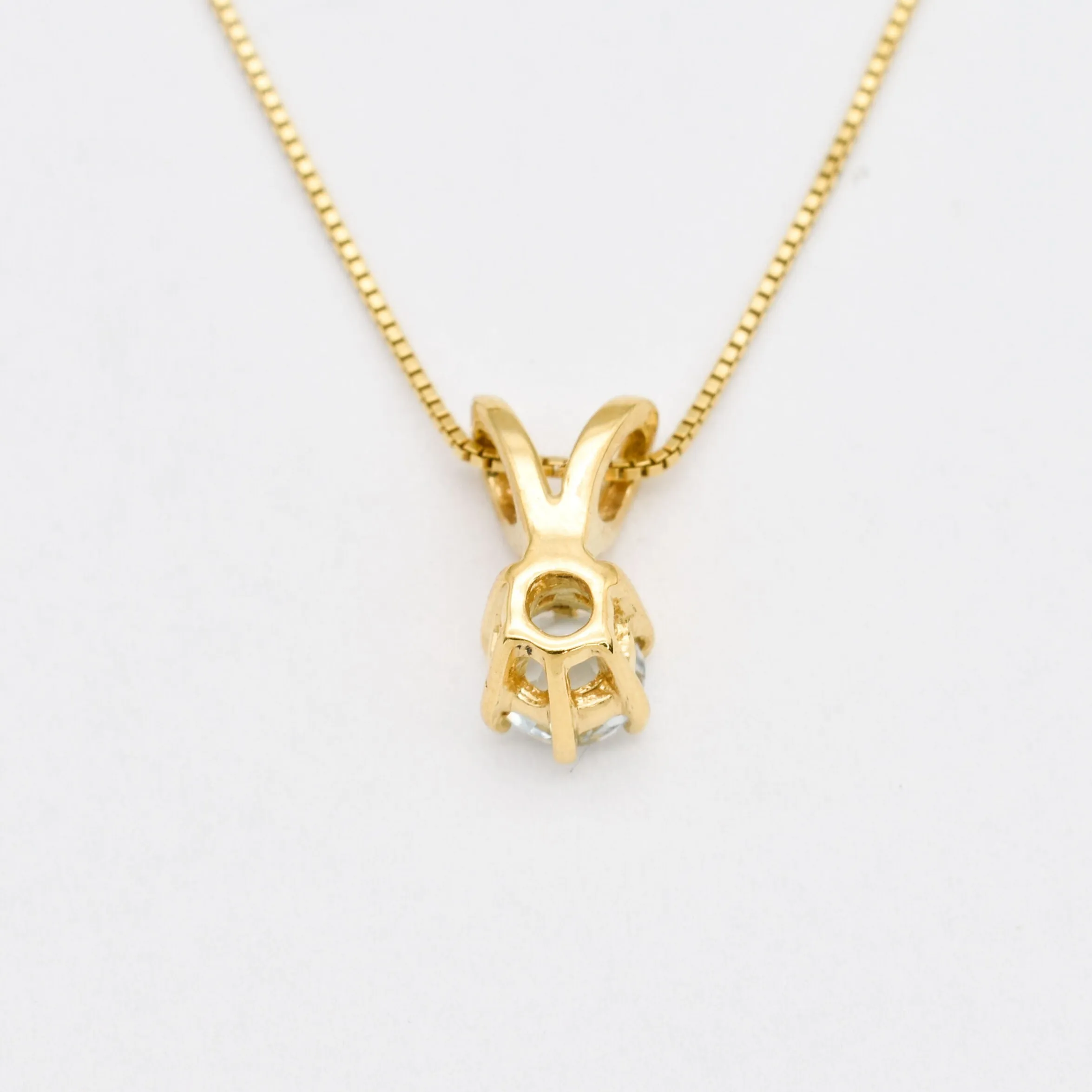 Blue Topaz Gold Necklace -  Dainty Topaz Pendant - December Birthstone Necklace