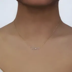 Bolt Mini Bar Necklace - Gold & White Topaz