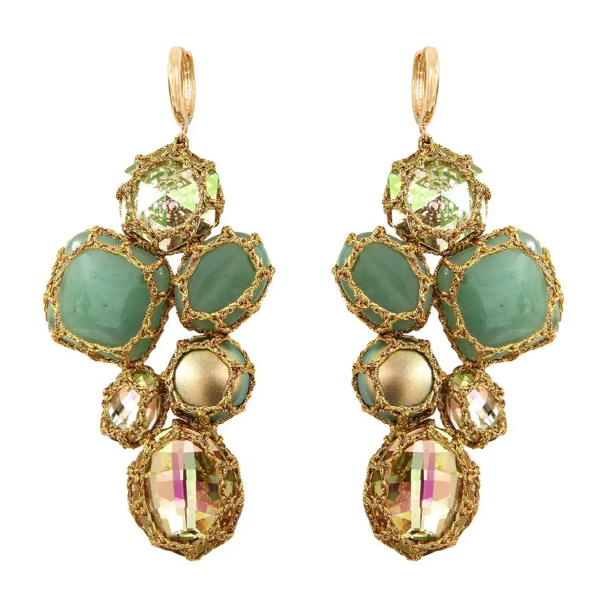 Bulle Drop Gemstone Earrings - Sea Foam