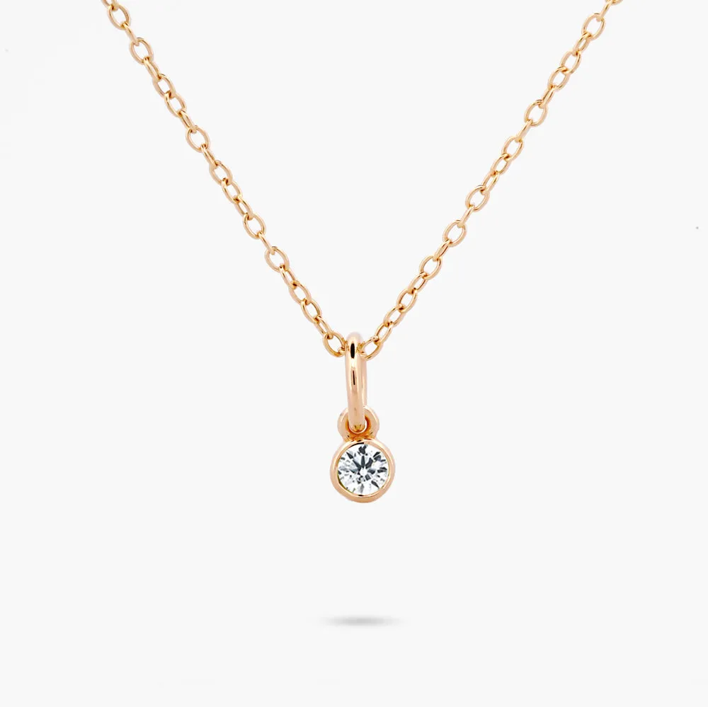 Celebration Bezel Set Necklace - White Topaz