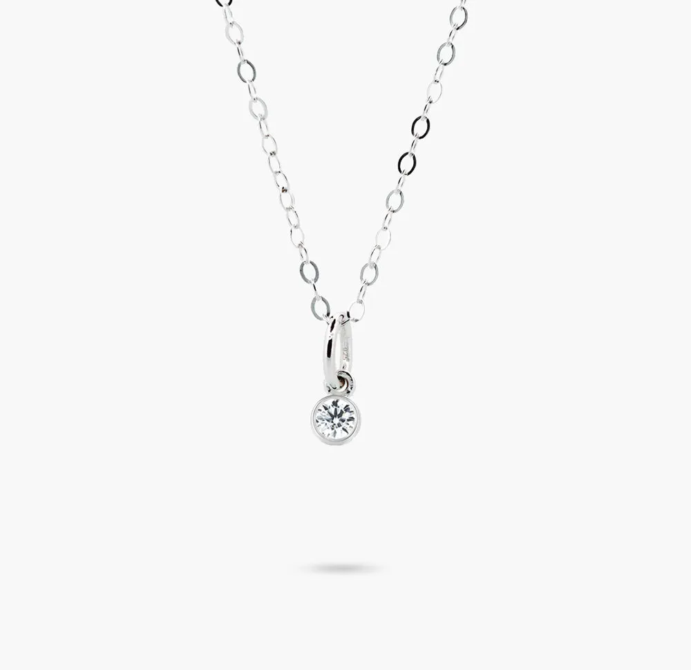 Celebration Bezel Set Necklace - White Topaz