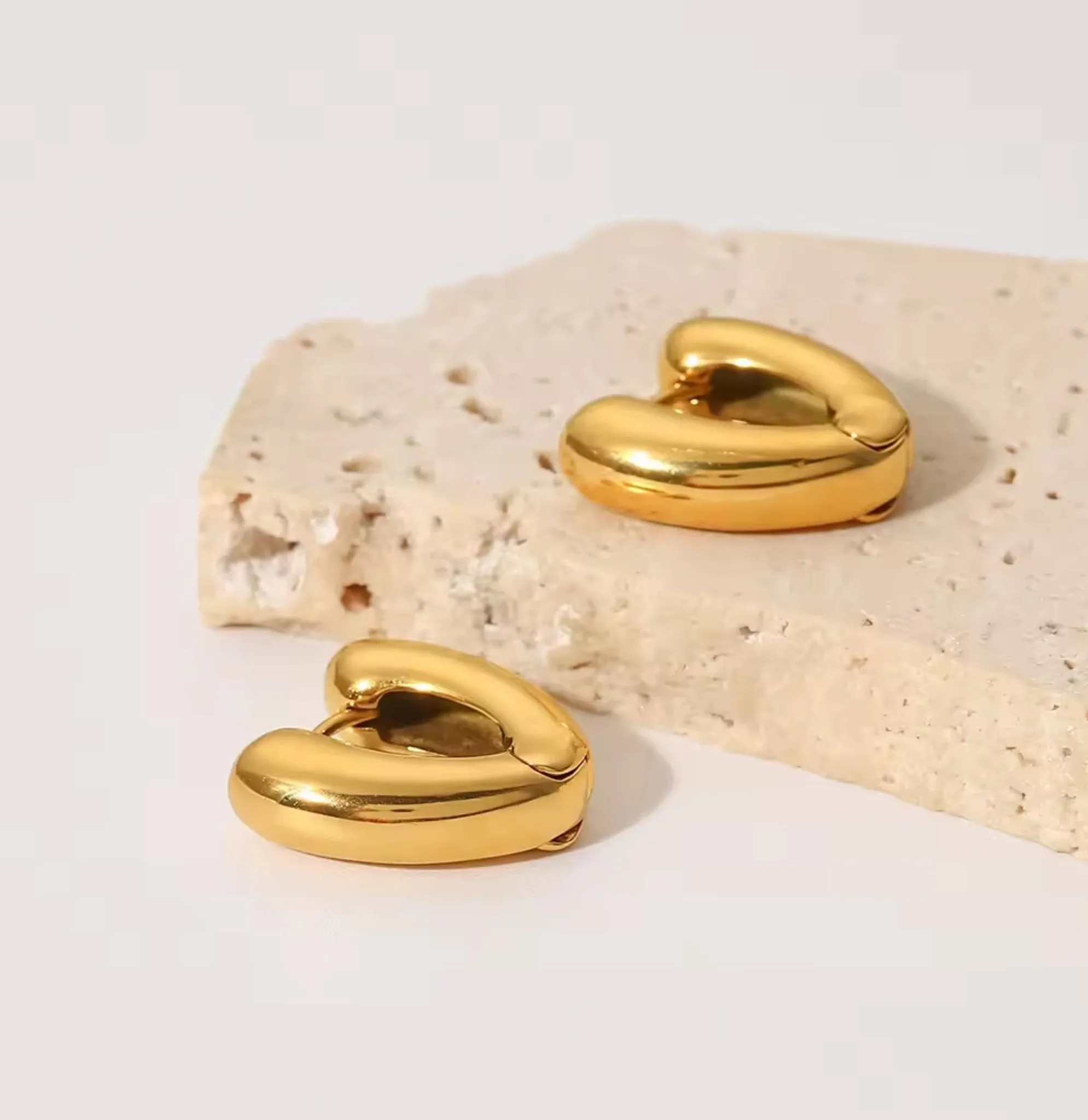 Chunky heart hoop earrings