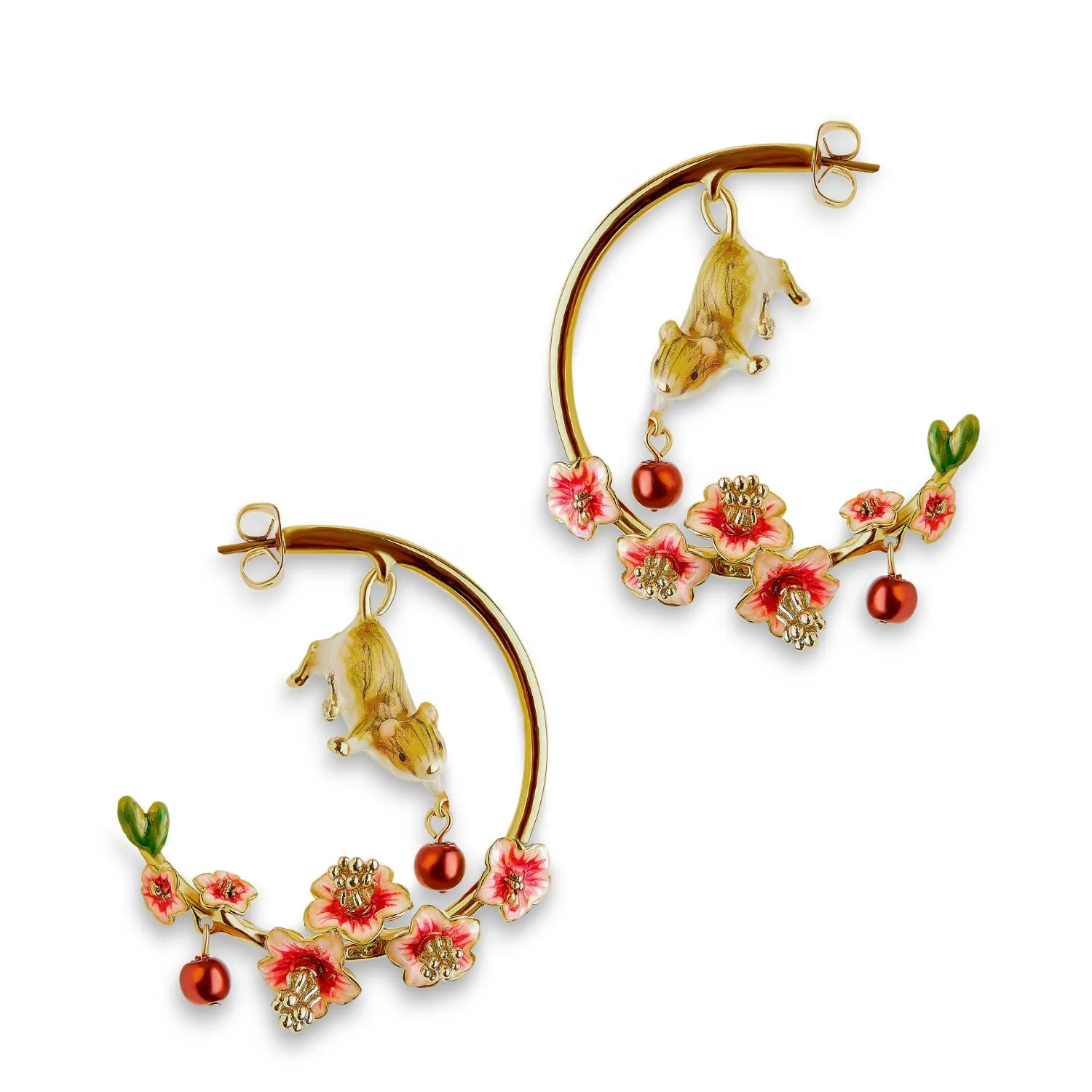 Conker Mouse Hoop Earrings