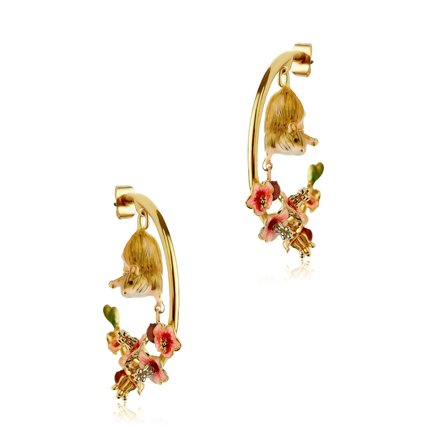 Conker Mouse Hoop Earrings