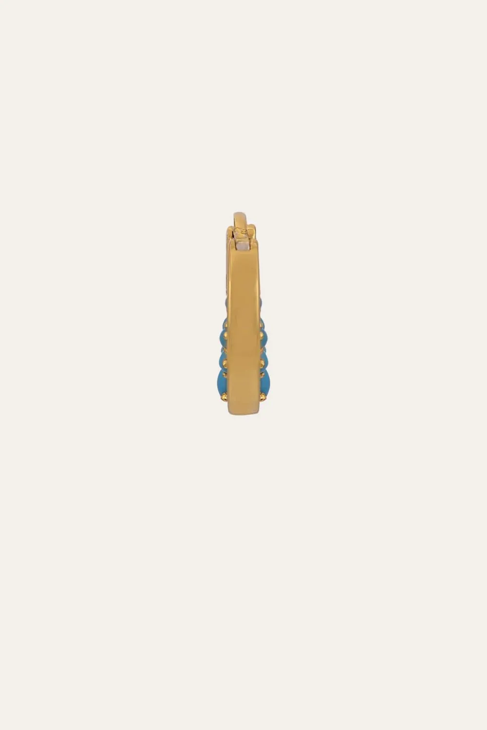 Crescent turquoise gold vermeil huggie