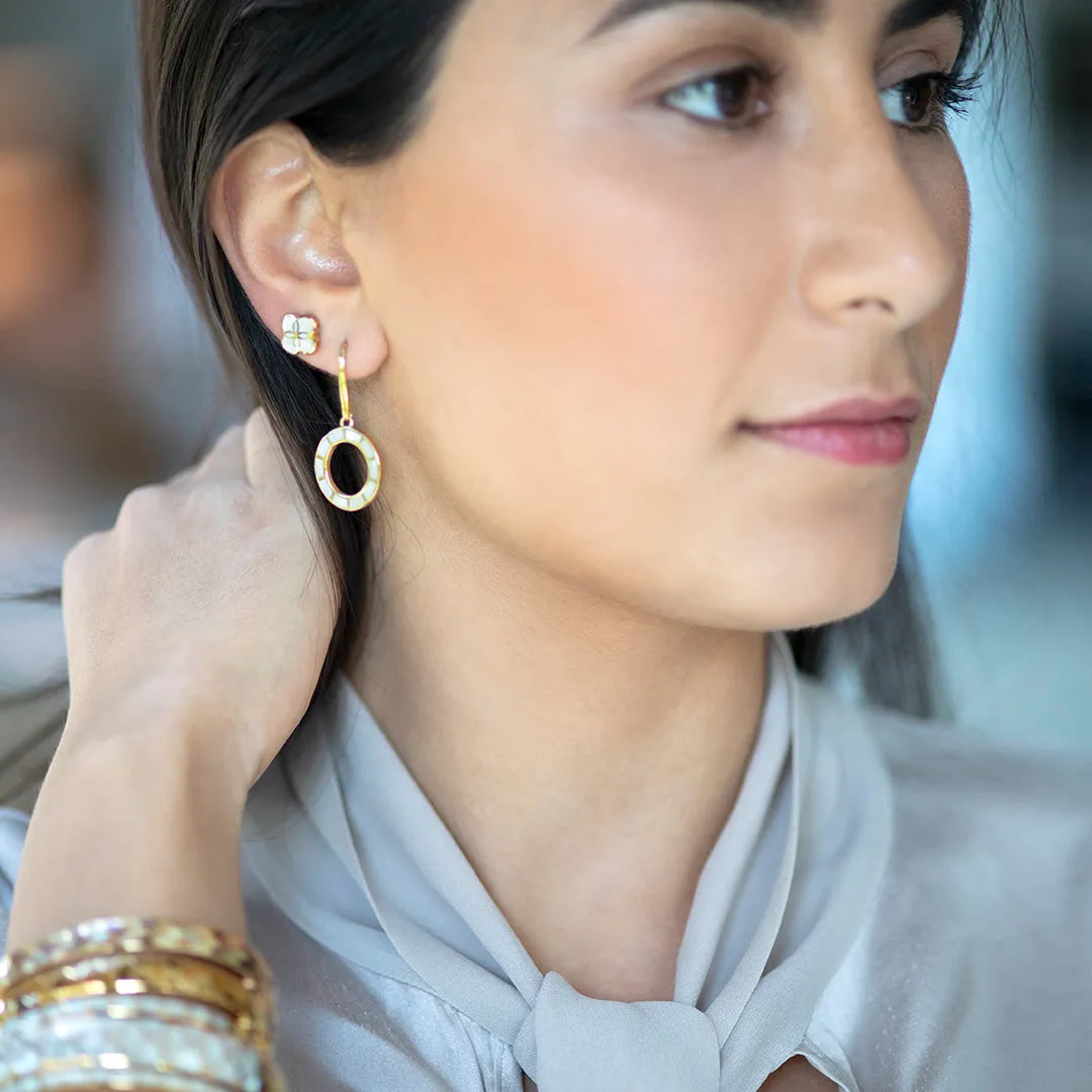 Dash Loop Dangle Gemstone 18K Gold Vermeil Sterling Silver Earrings | Jan Leslie