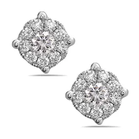 Diamond Cluster Stud Earrings
