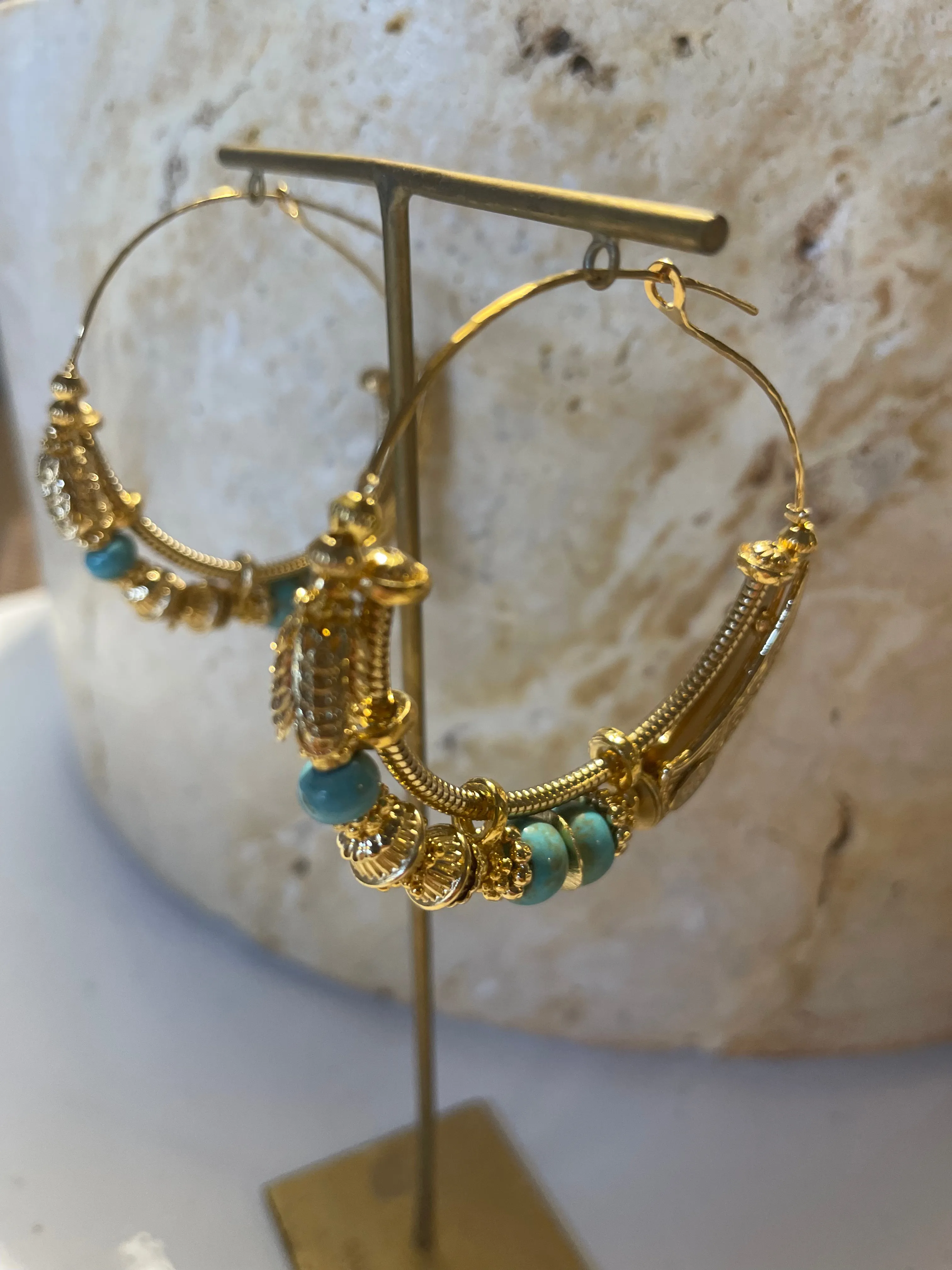 Earrings comedia gold hoops - lge