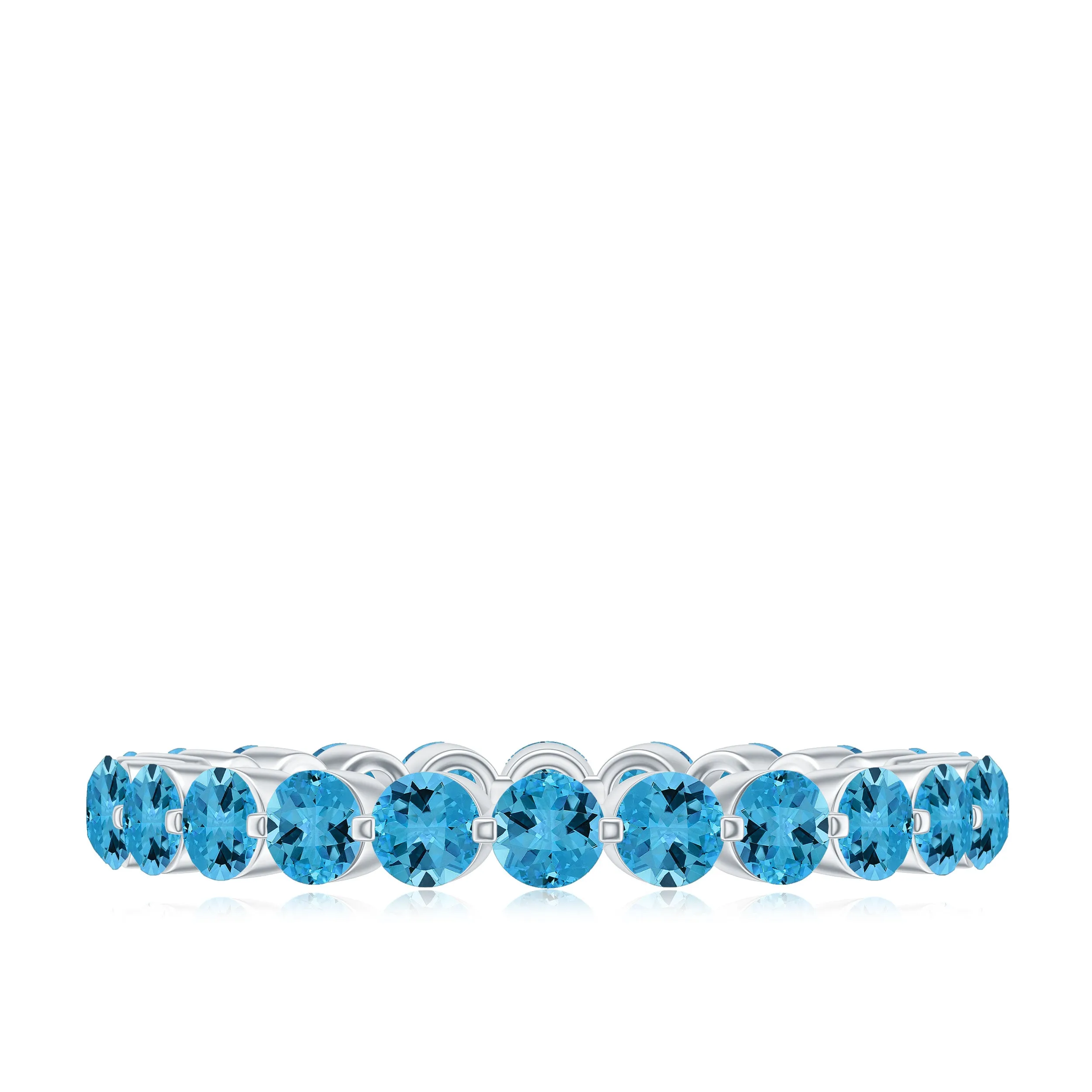 Eternity Band Ring with 2.25 CT Swiss Blue Topaz