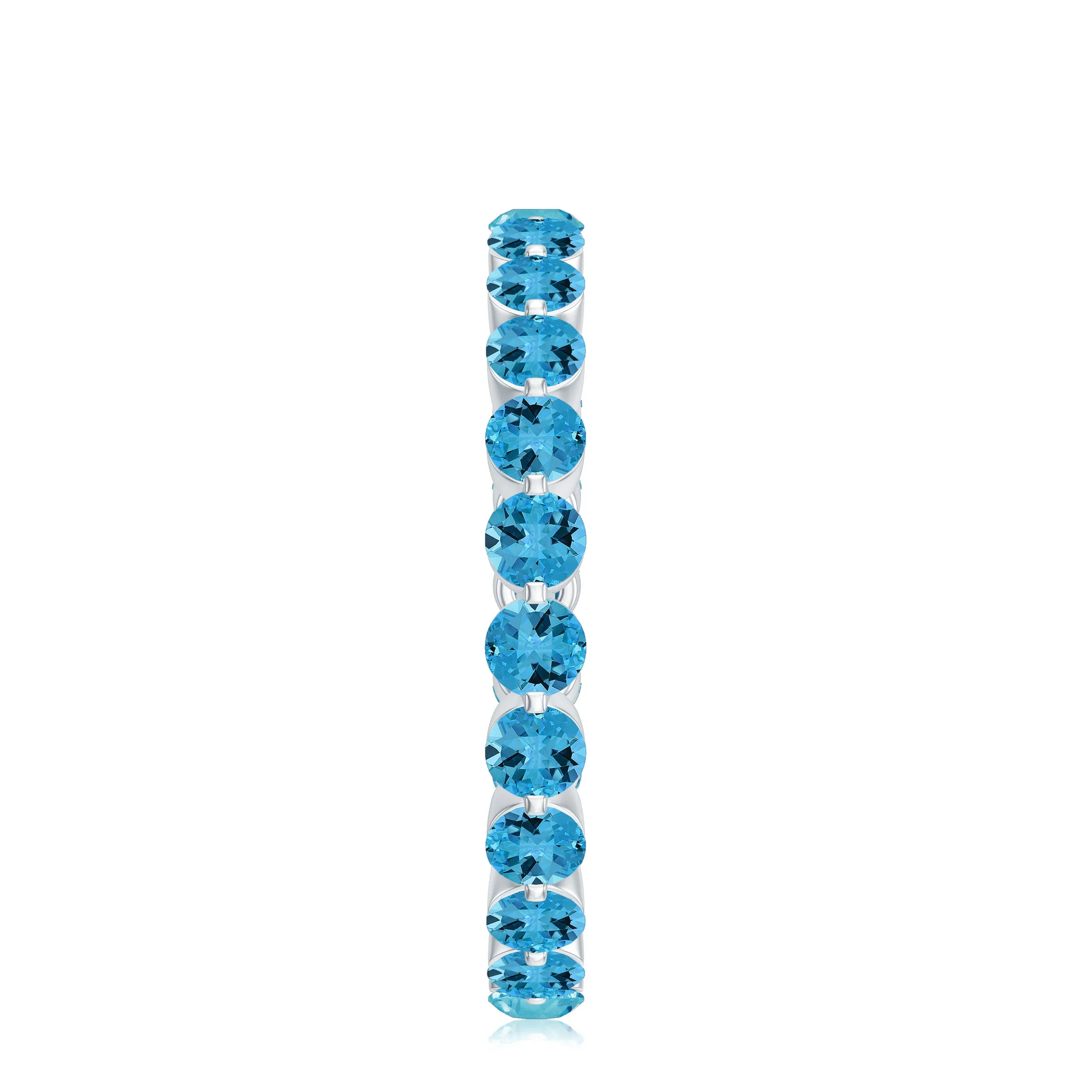 Eternity Band Ring with 2.25 CT Swiss Blue Topaz