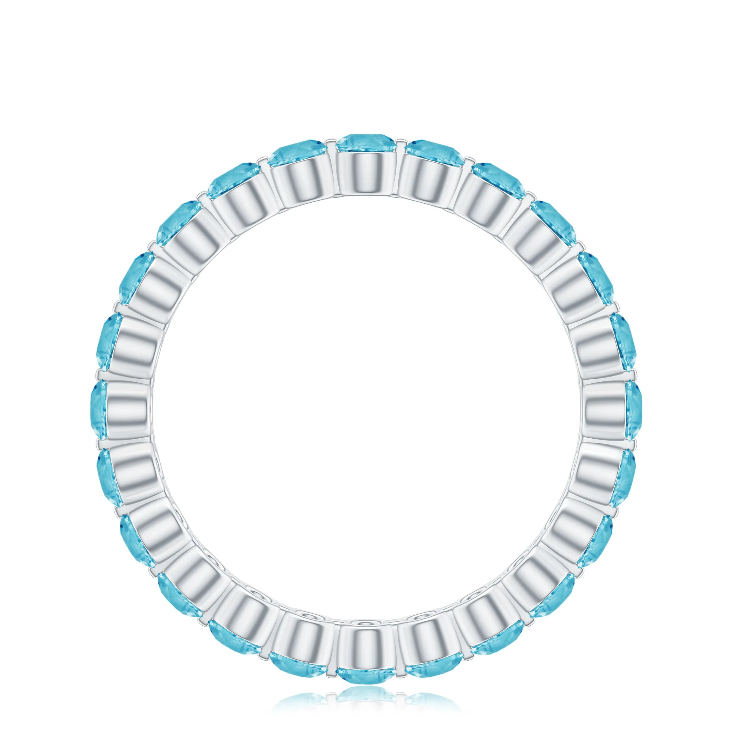 Eternity Band Ring with 2.25 CT Swiss Blue Topaz