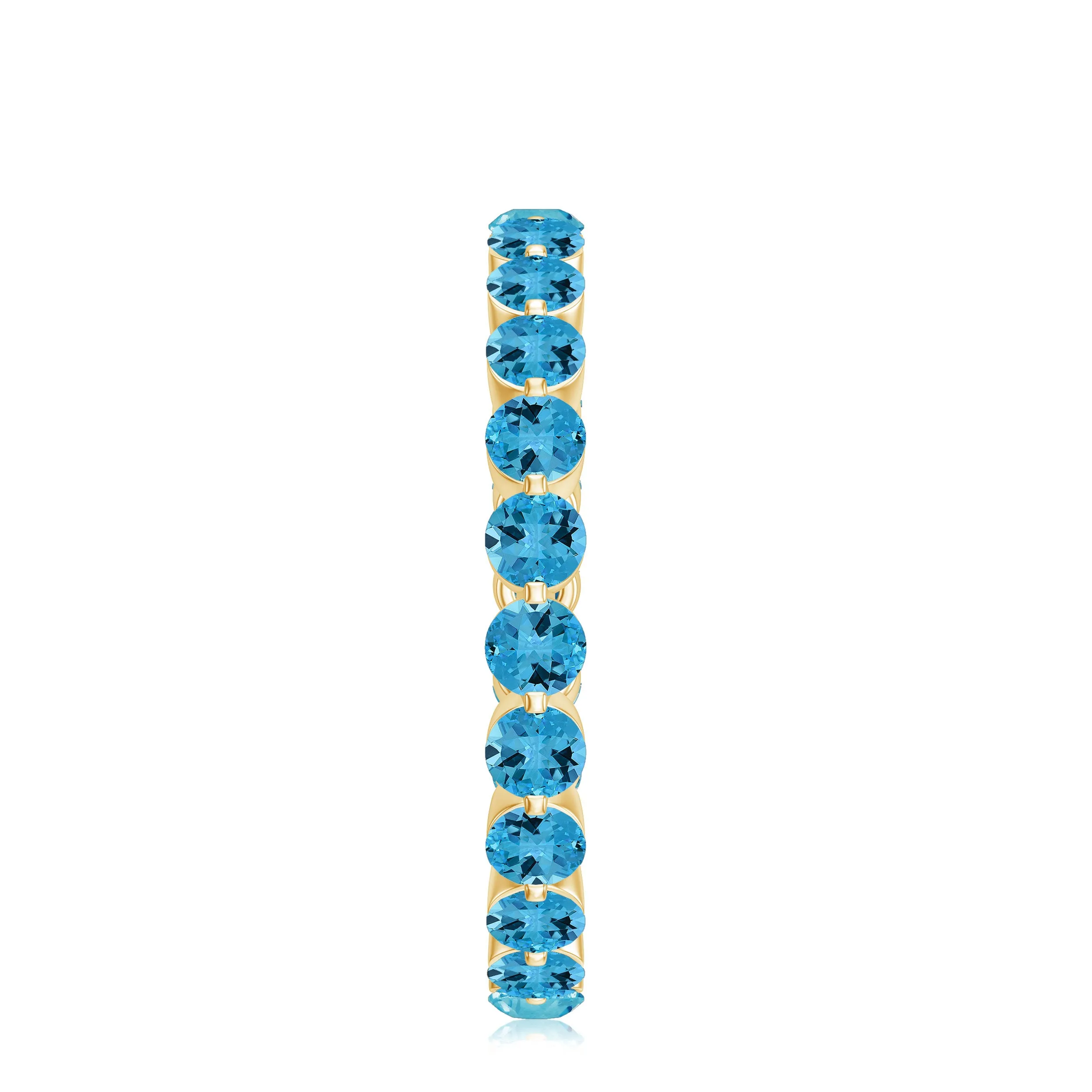 Eternity Band Ring with 2.25 CT Swiss Blue Topaz