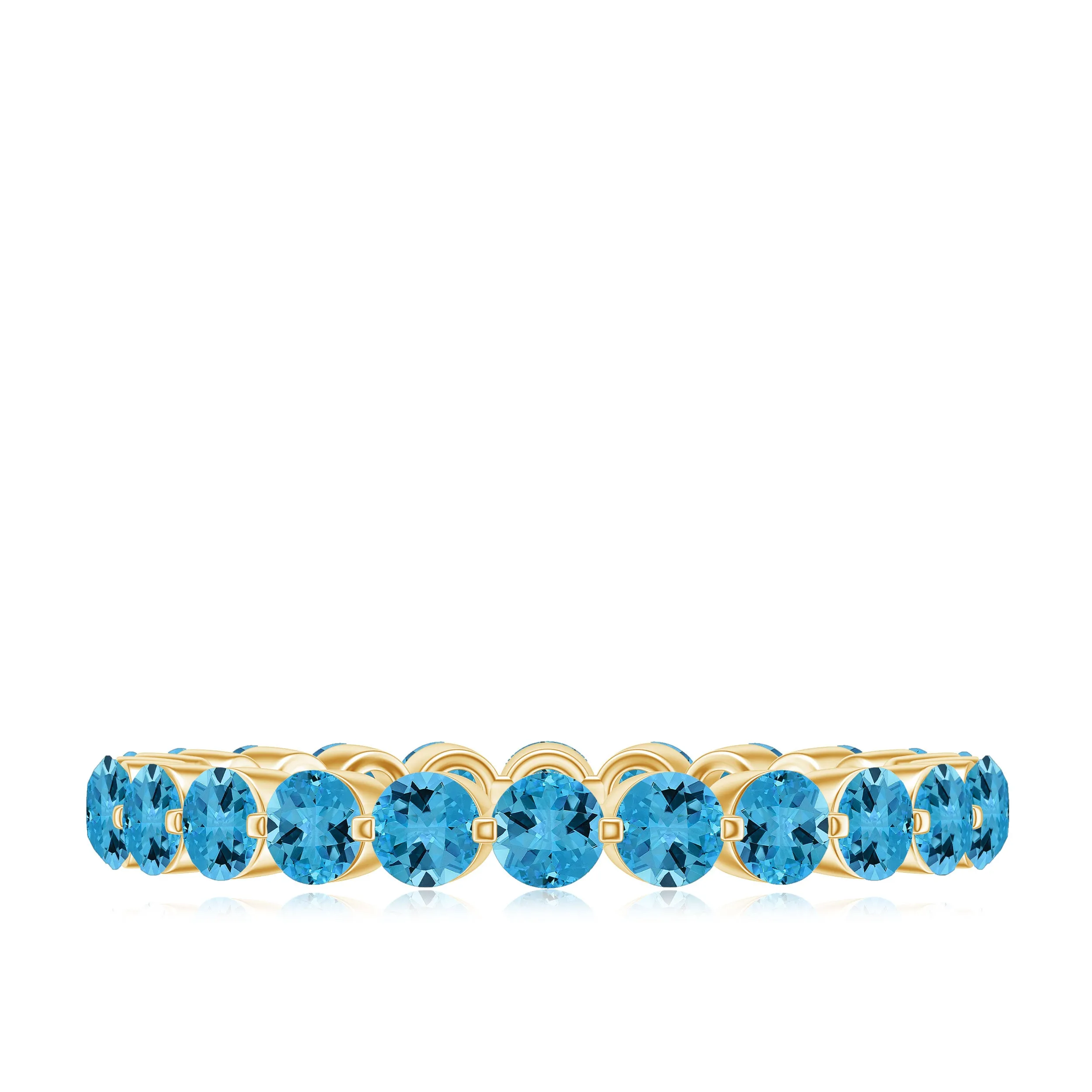 Eternity Band Ring with 2.25 CT Swiss Blue Topaz