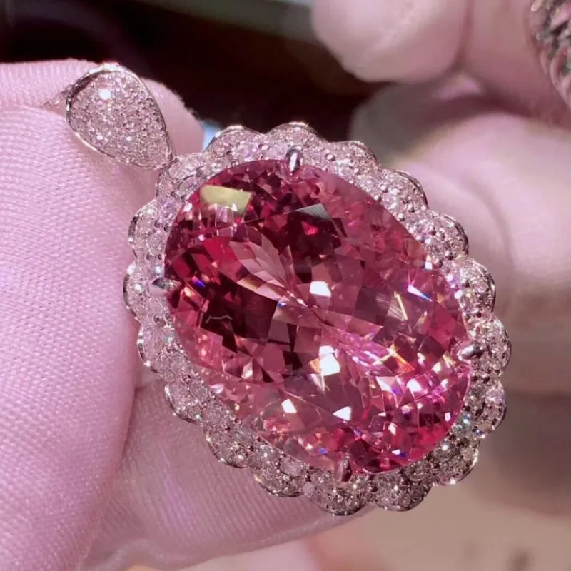 Exaggerated 6 Carat Egg Shape Pink CZ Gemstone