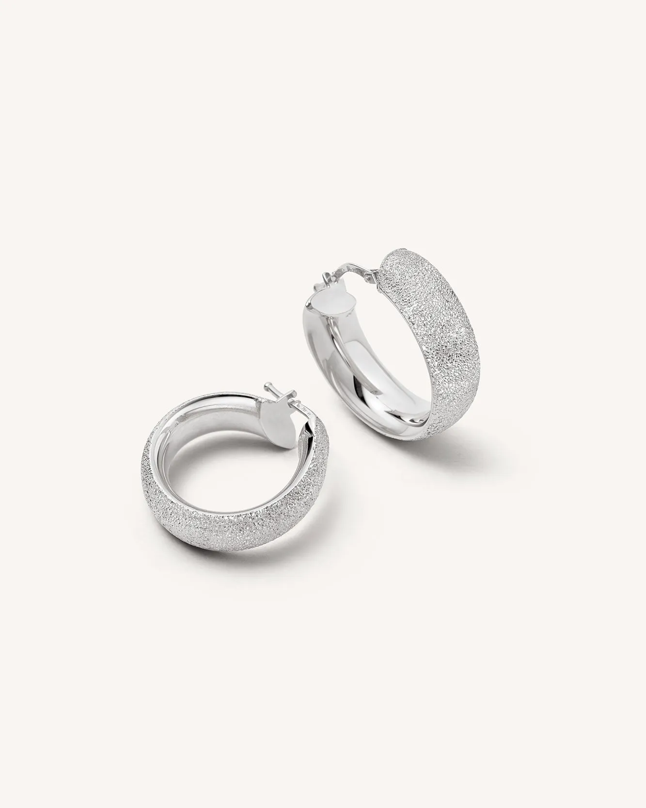Florentine Finish Small Flat Hoop Earrings