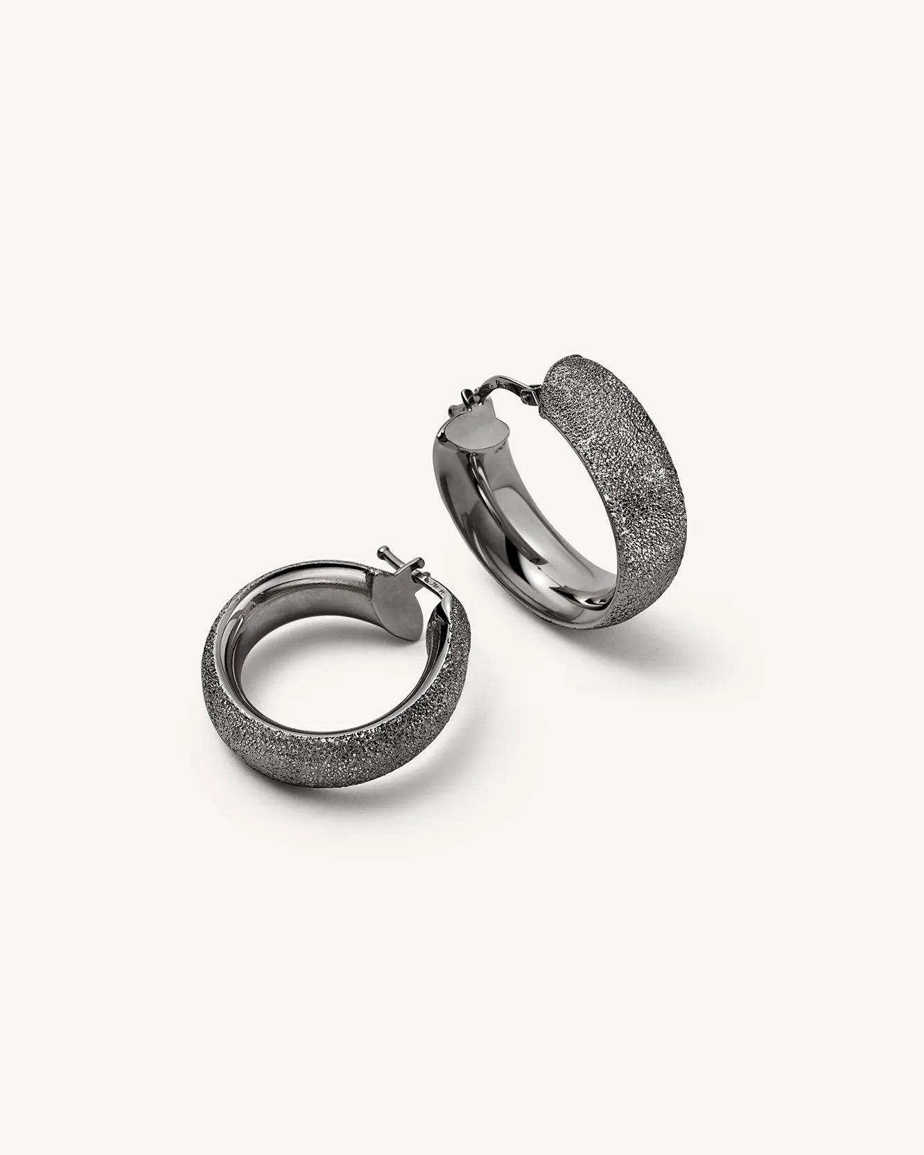 Florentine Finish Small Flat Hoop Earrings