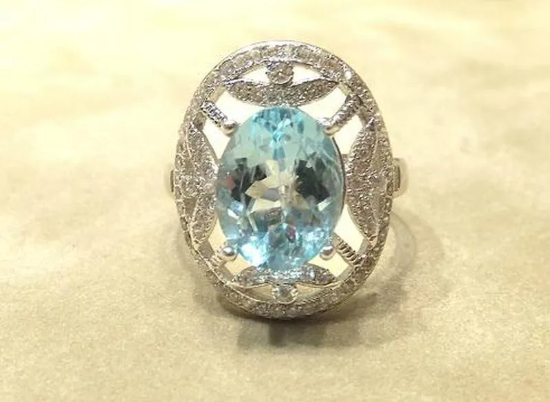 Gemstone <a style="font-size:1em;"href="https://thebutlercollection.com/products/blue-topaz-ring">Blue Topaz Ring</a> in Sterling Silver