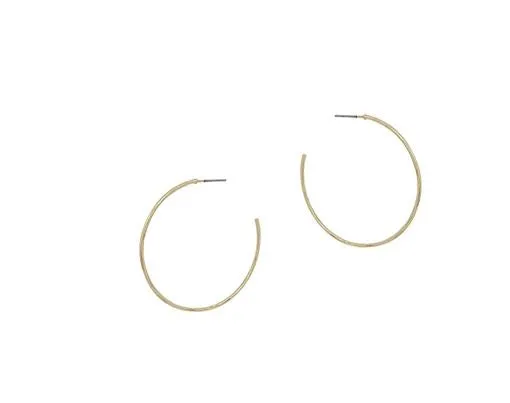 Gold Thin Hammered Hoops