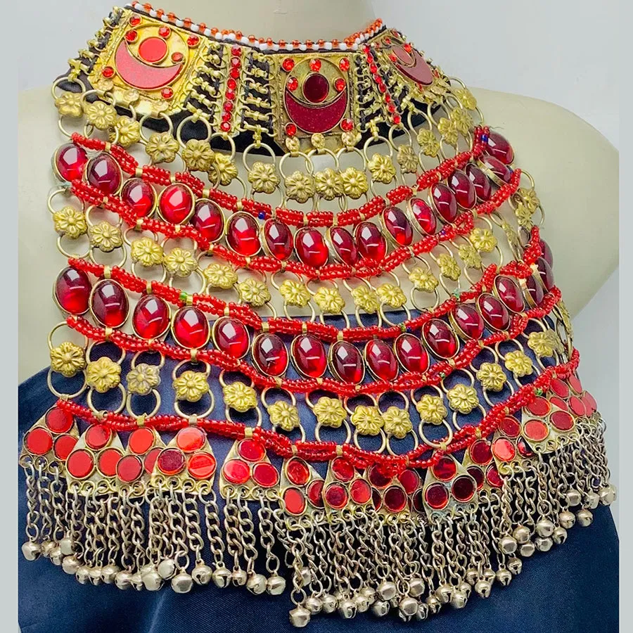 Handmade Tribal Red Stones Choker Necklace