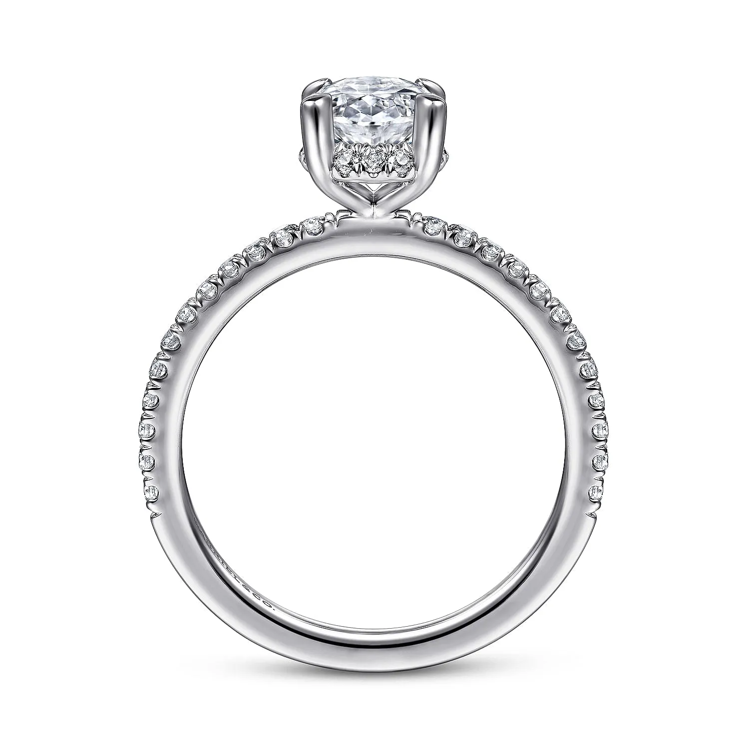 Hart - 14K White Gold Hidden Halo Oval Diamond Engagement Ring