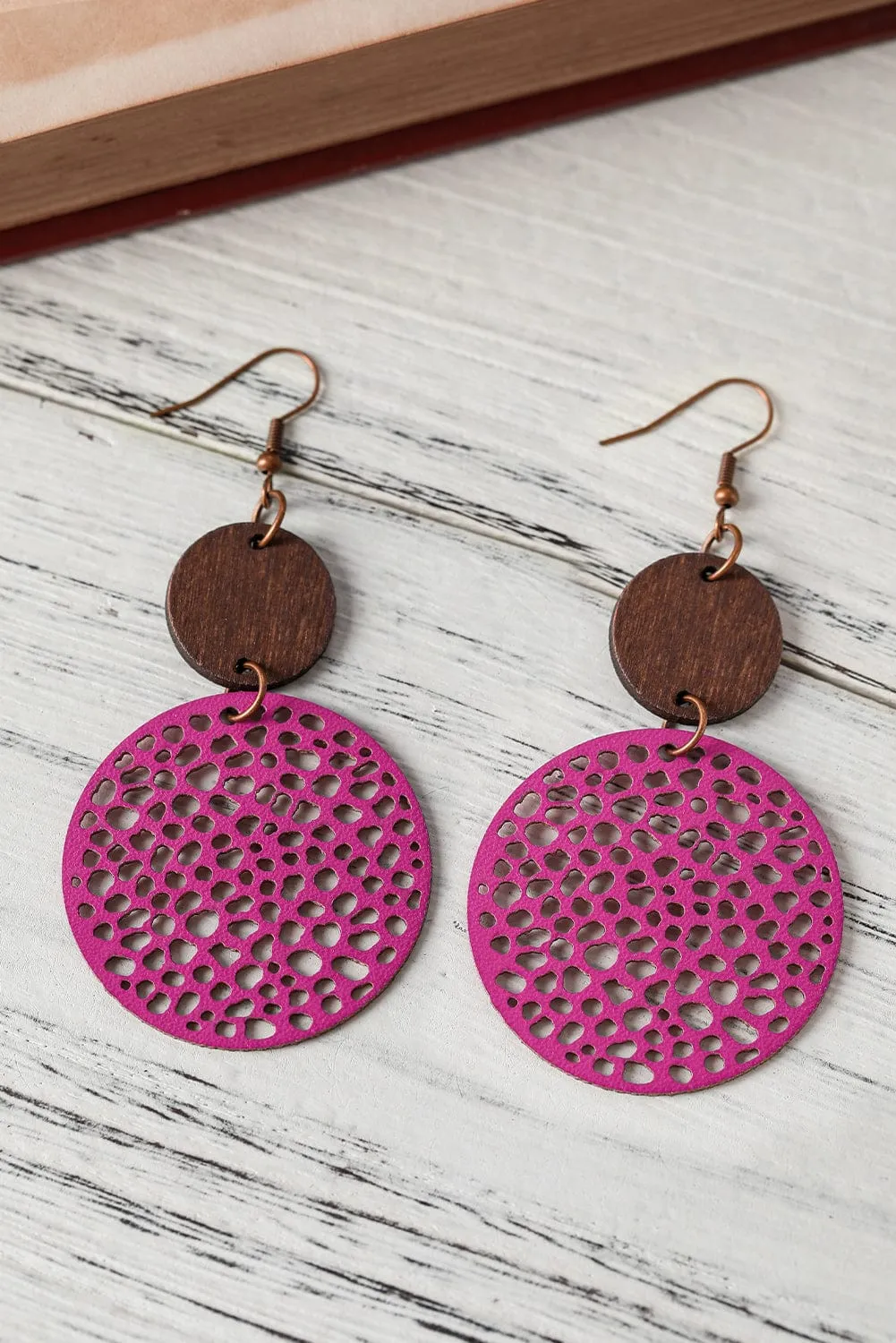 Hollow Wooden Round Drop Earrings | PRE ORDER
