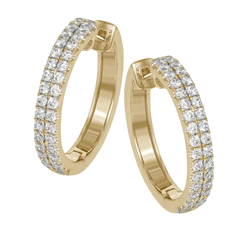 Hoop Earrings in 18K Gold with Diamonds