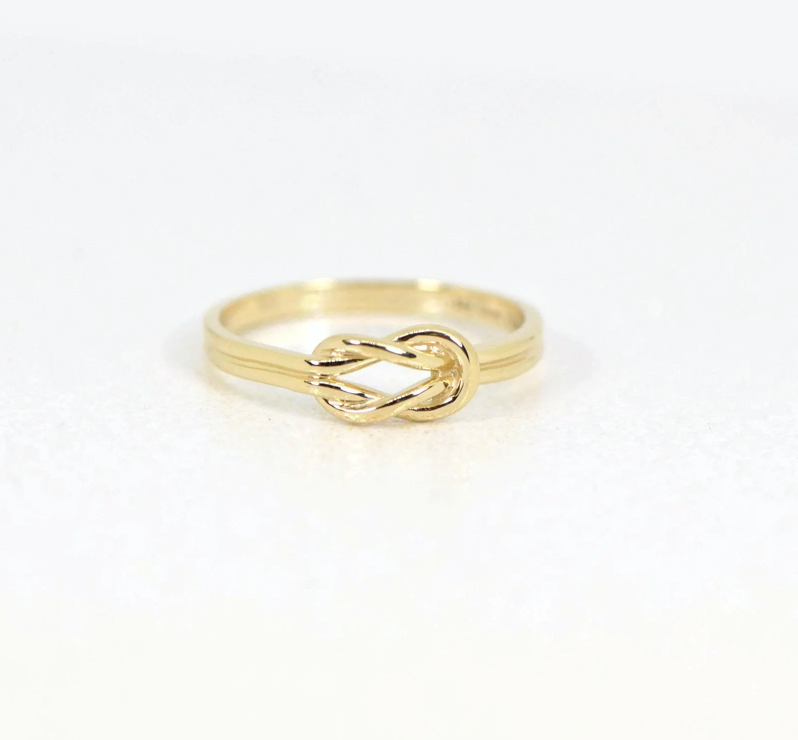 Infinity Love Knot Ring with Engraving