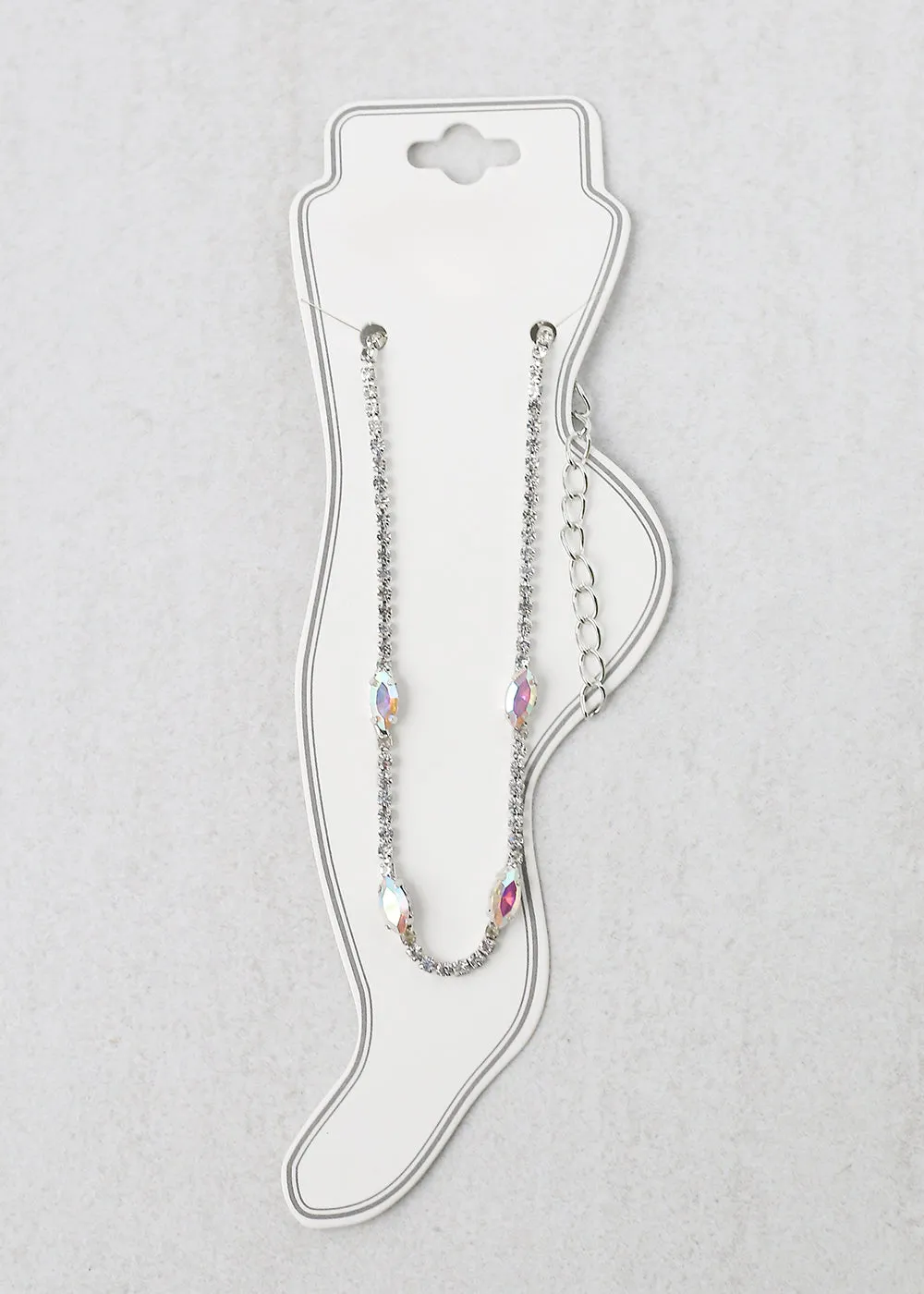 Iridescent Rhinestone Anklet