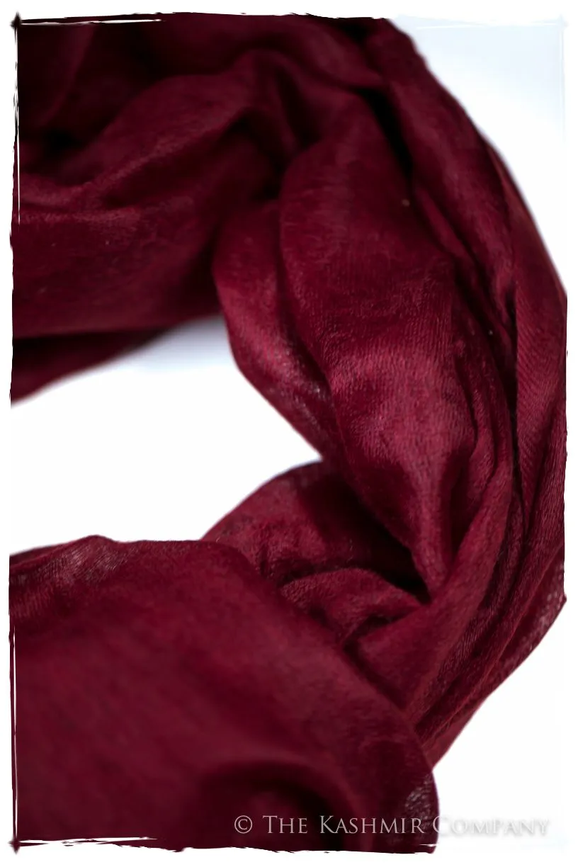 Jacquard Paisley Garnet Cashmere Scarf