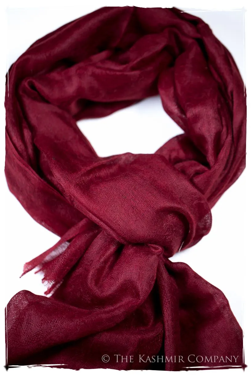 Jacquard Paisley Garnet Cashmere Scarf