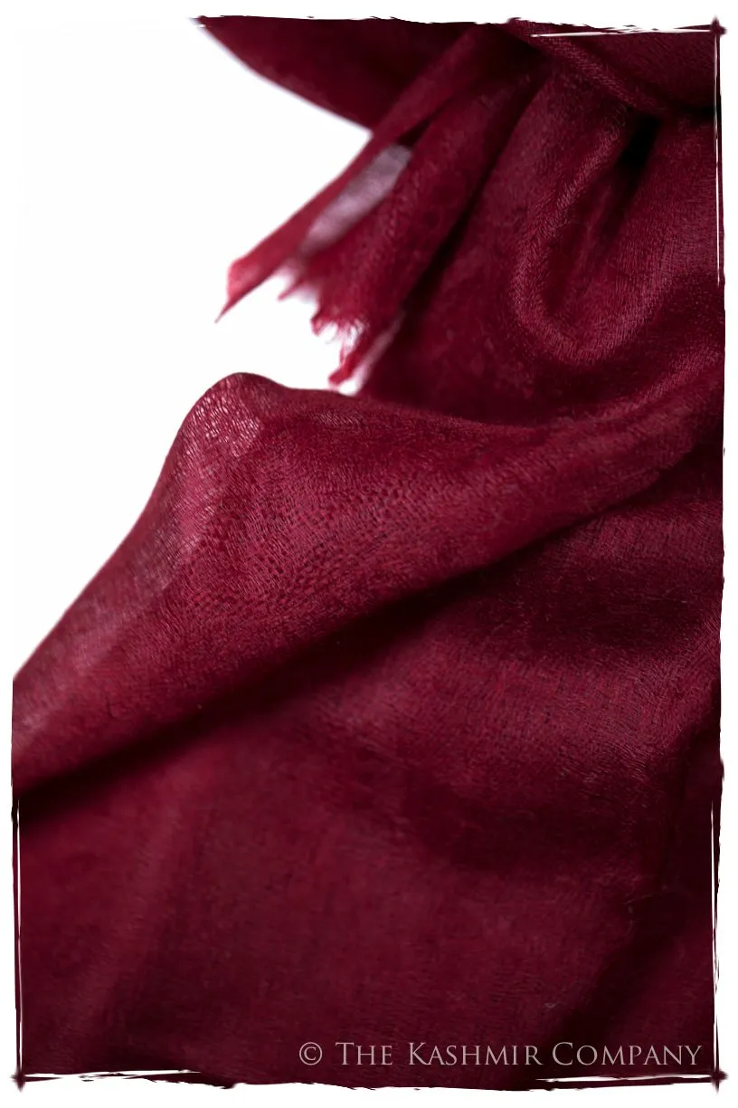 Jacquard Paisley Garnet Cashmere Scarf