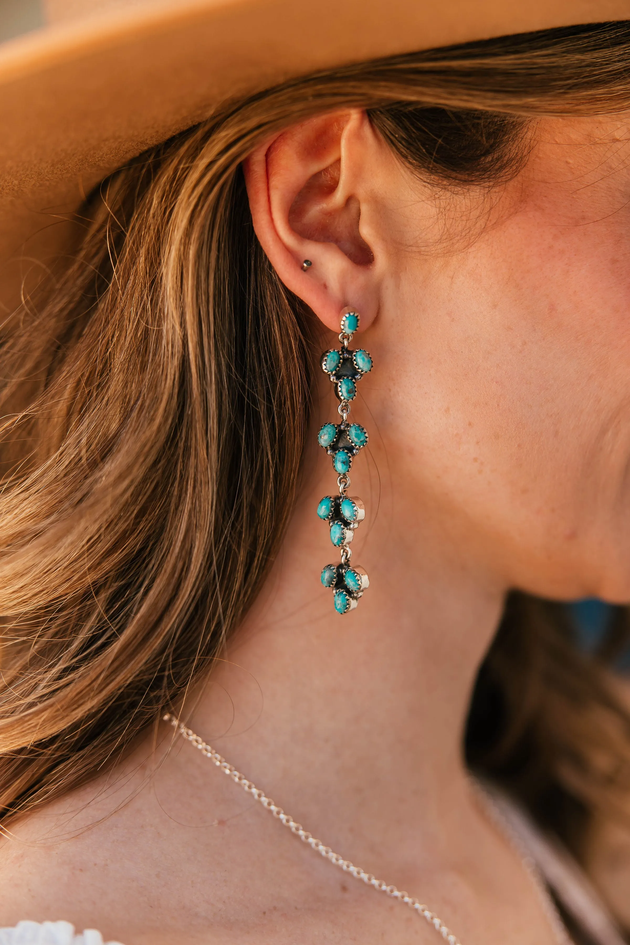 Kingman Turquoise Cascade Earrings
