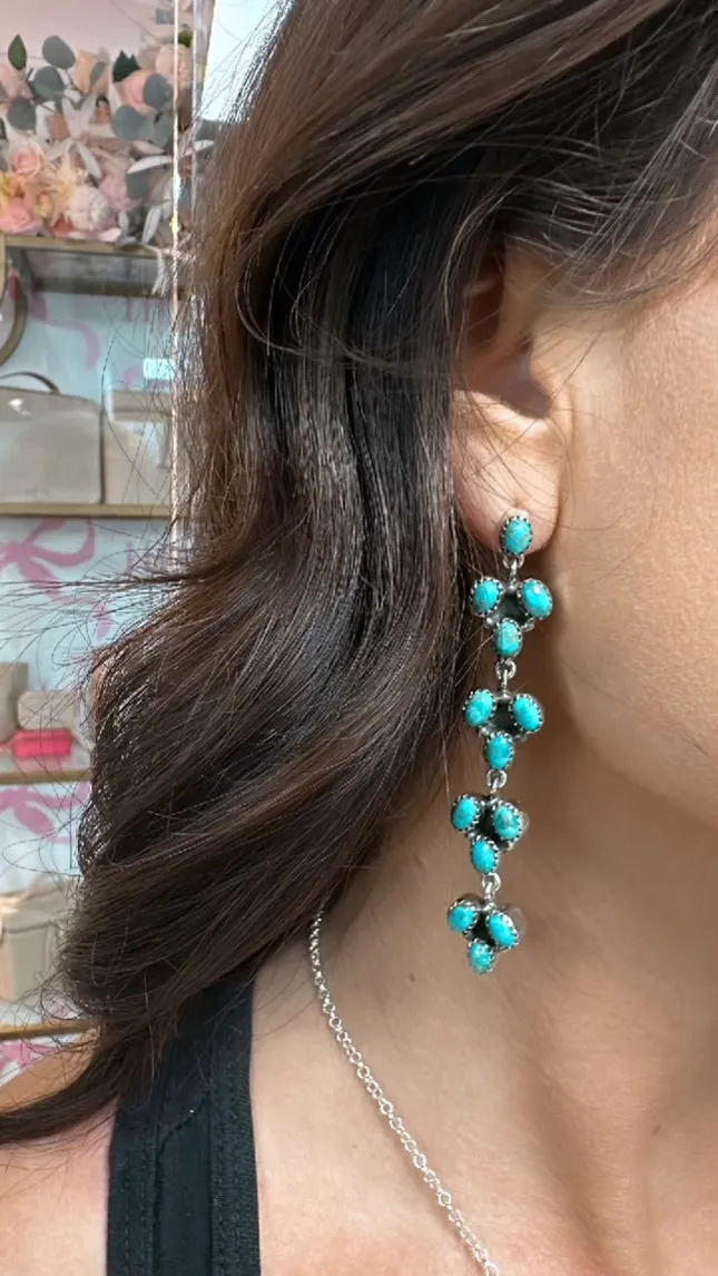 Kingman Turquoise Cascade Earrings