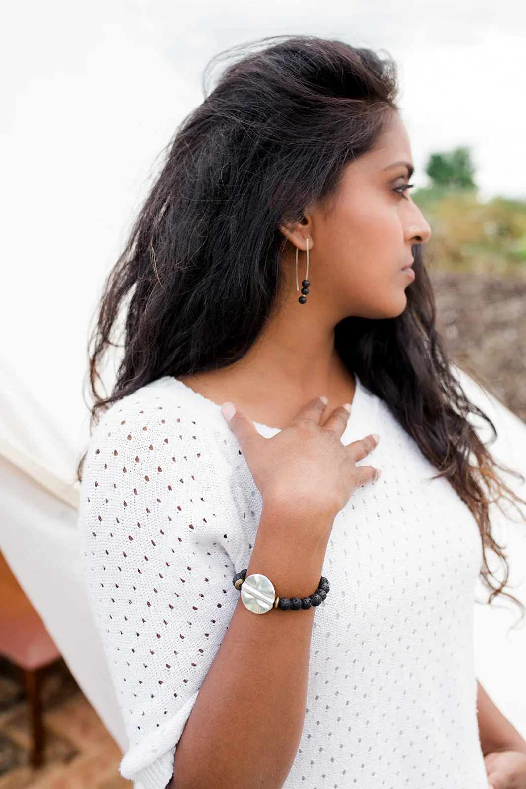 Lava Stone Stud Earrings