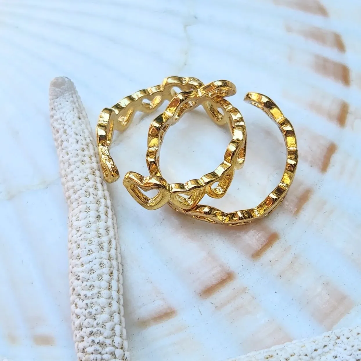 LINKED HEART  -  925 GOLD PLATED BOHO TOE RING