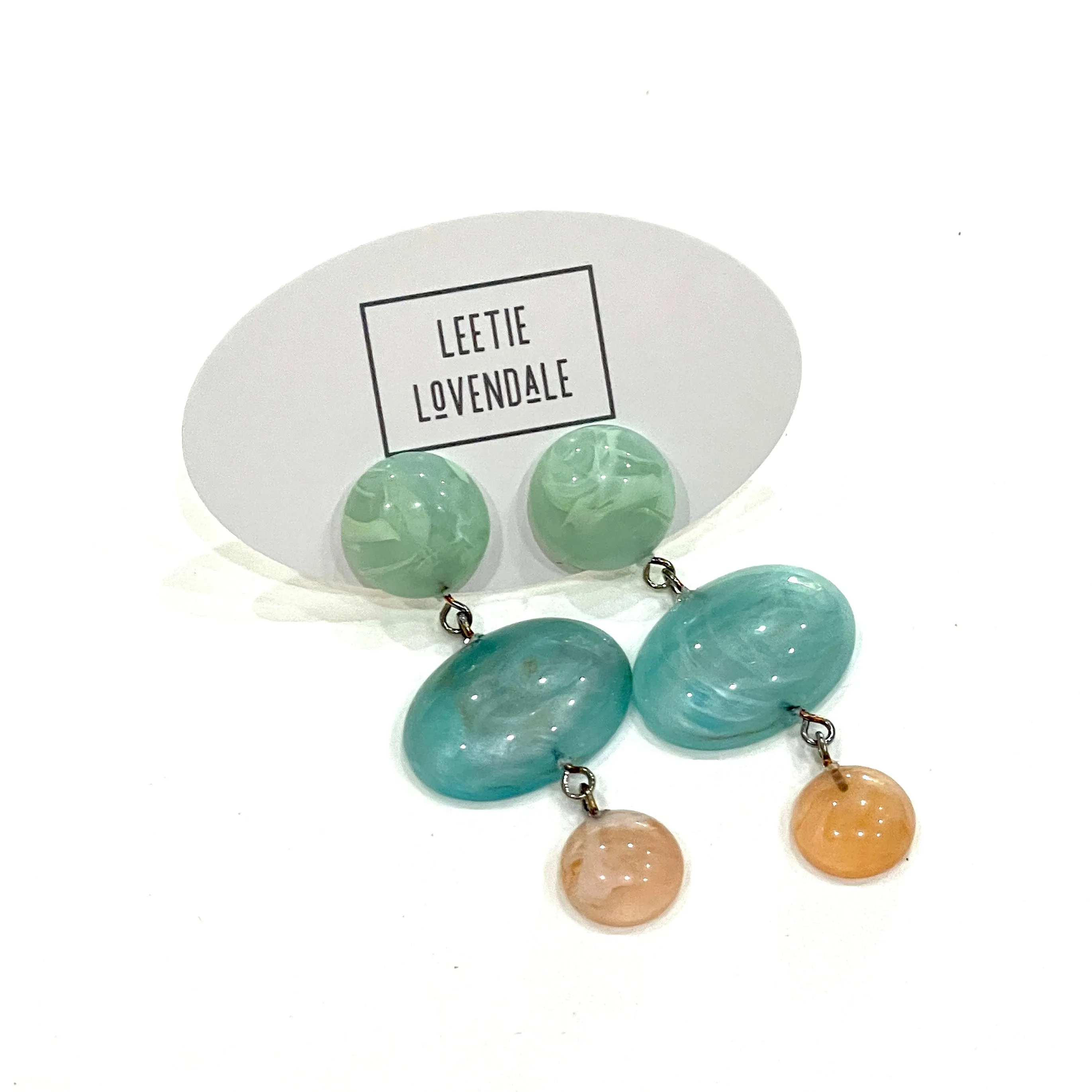 Marbled and Swirled Pastel Trinket Earrings