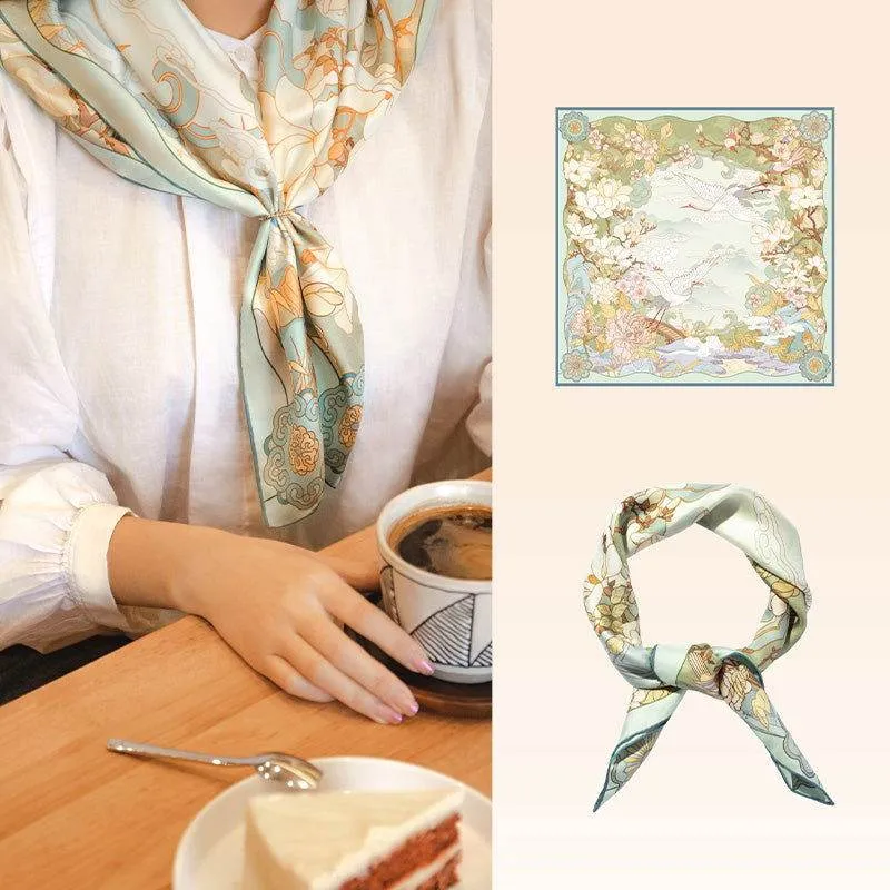 Mulberry Silk 14 Momme Square Scarf Luxury Accessory 63.5x63.5 cm