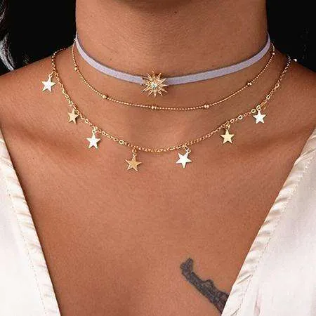 Multi-layer Choker Chain Necklaces